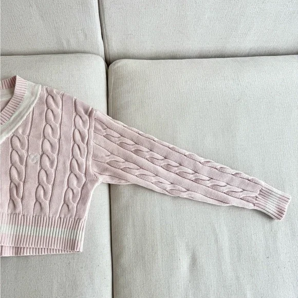 Aritzia TNA Varsity Cable-Knit Cropped Sweater – XS - Picture 5 of 9